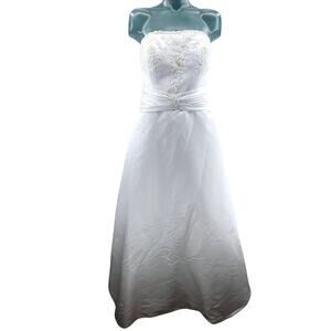 NEW Alfred Angelo Dream in Color White Strapless Wedding Dress Gown 14 3289